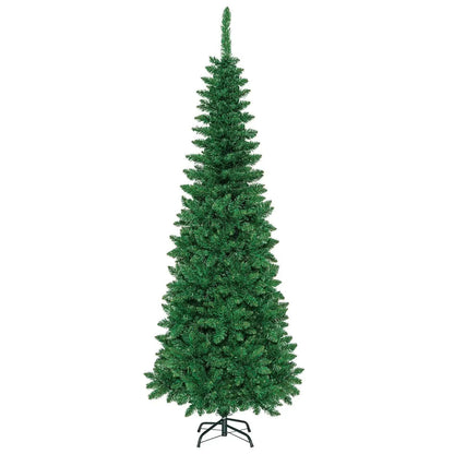 4.5 ft Pre-Lit Premium Hinged Artificial Fir Pencil Christmas Tree with LED Lights Cartsfy Inc.