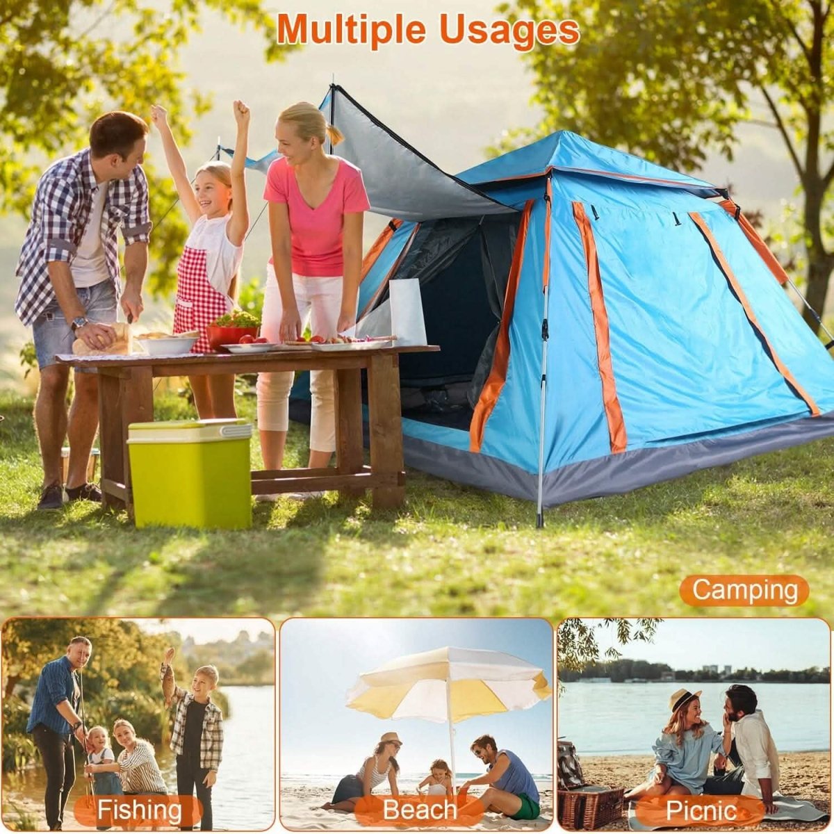 4 - 5 Person Camping Tent Outdoor Foldable Waterproof Tent - Cartsfy Inc.