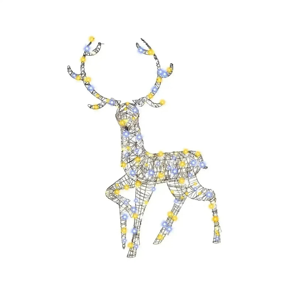 4.6 Feet Pre-Lit Christmas Reindeer with 170 Cold and Warm LED Lights Cartsfy Inc.