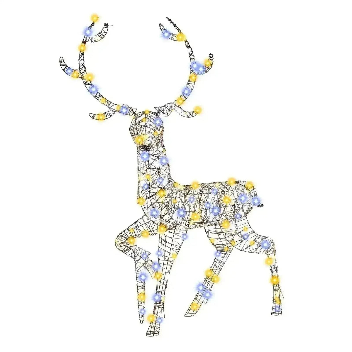 4.6 Feet Pre-Lit Christmas Reindeer with 170 Cold and Warm LED Lights Cartsfy Inc.