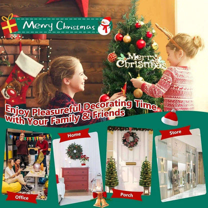 4 Feet Pre-Lit Potted Christmas Tree DirectDeals Default Title Default Title-