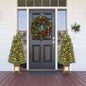 4 Feet Pre-Lit Potted Christmas Tree with Flowering Pine Needles