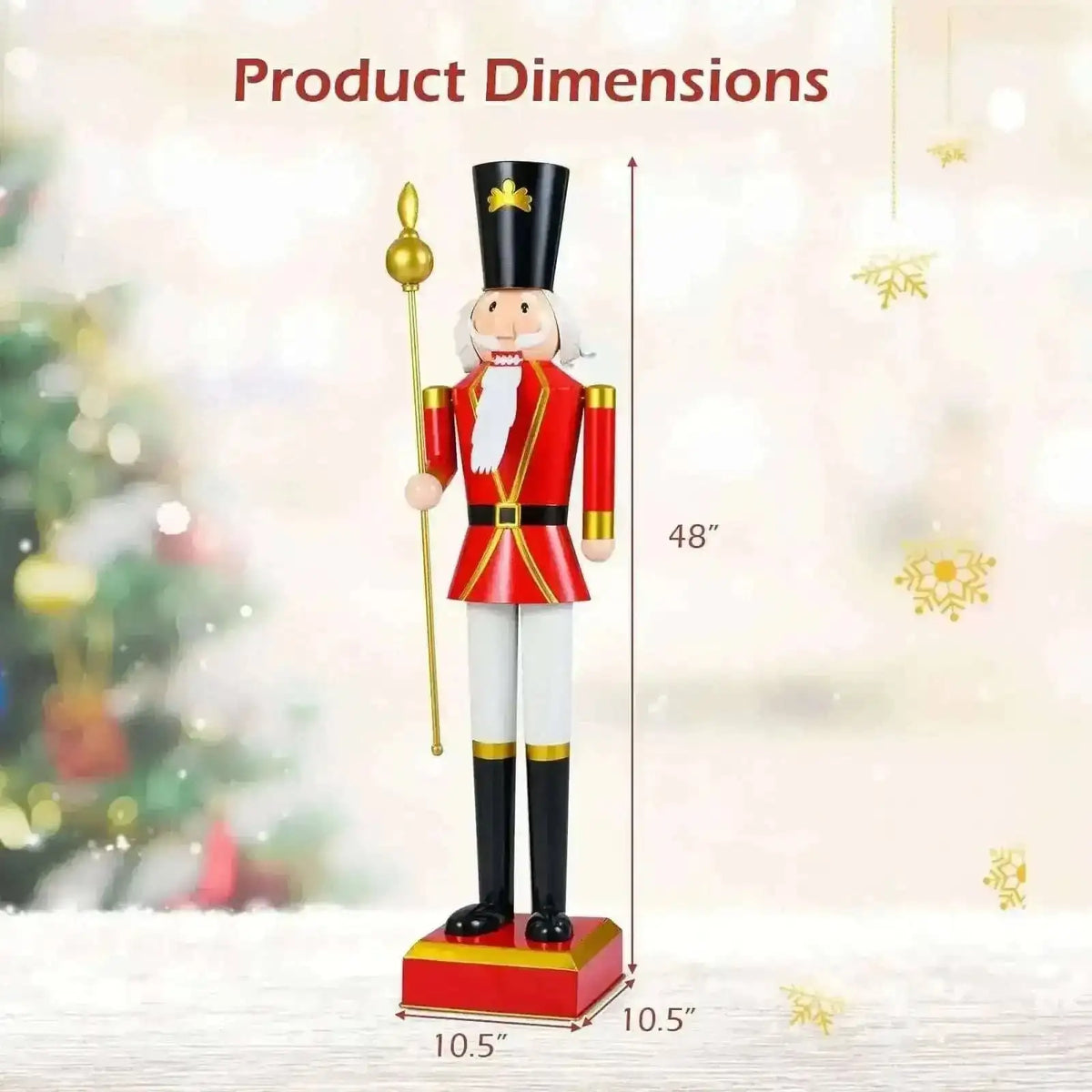 4 FT Christmas Nutcracker with High Hat & Beautiful Scepter Cartsfy Inc.