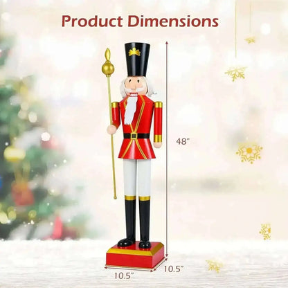 4 FT Christmas Nutcracker with High Hat & Beautiful Scepter Cartsfy Inc.