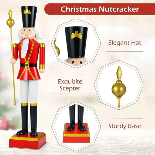 4 FT Christmas Nutcracker with High Hat & Beautiful Scepter Cartsfy Inc.