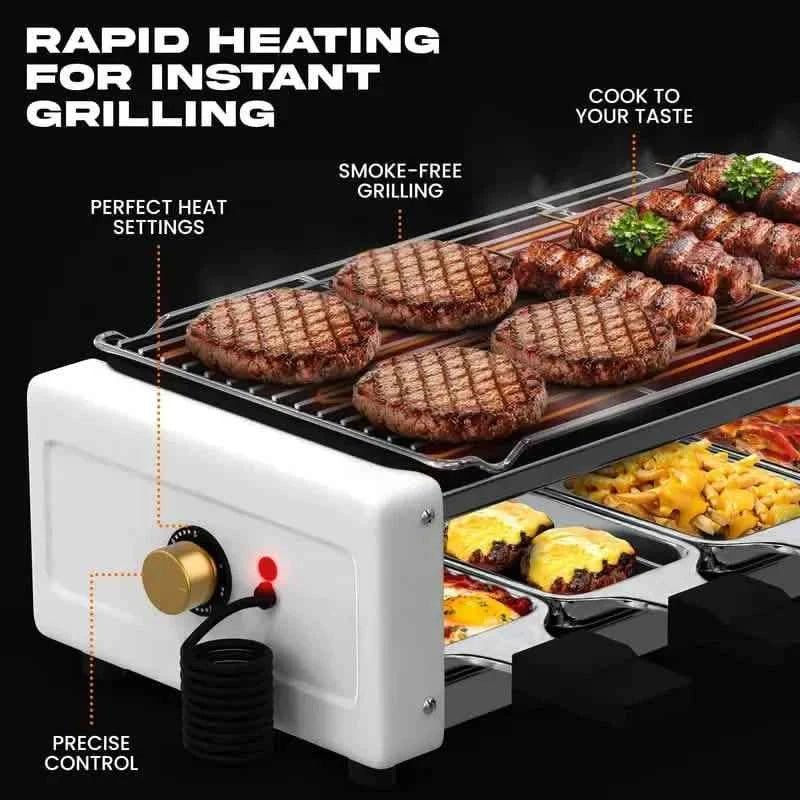 4 - in - 1 Multifunctional Sausage Grill – Non - Stick, Adjustable Temp, Removable Pan, Kitchen & Dorm Use - Cartsfy Inc.
