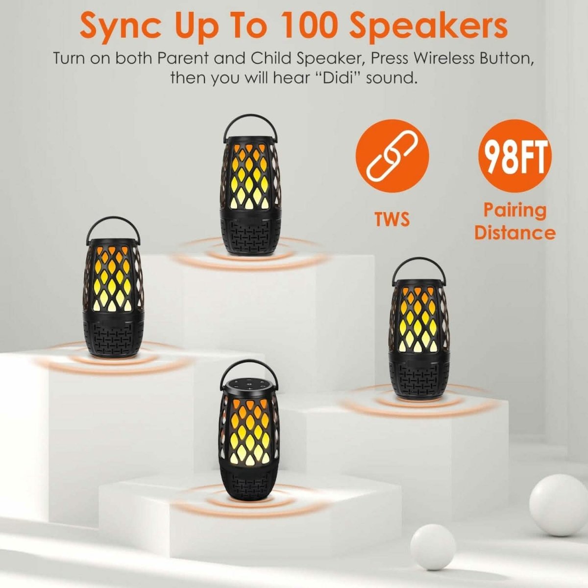 4 - in - 1 Wireless 5.3 IPX5 Waterproof Outdoor Speaker - Cartsfy Inc.