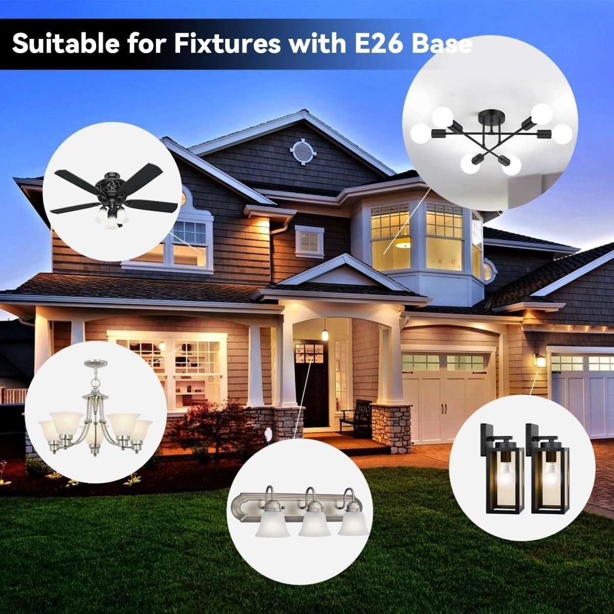 4-Pack A19 LED Light Bulbs, 60W Equivalent, Soft White or Cool Daylight, E26 Base, Non-Dimmable Cartsfy Inc.