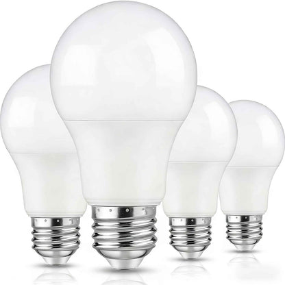 4 - Pack A19 LED Light Bulbs, 60W Equivalent, Soft White or Cool Daylight, E26 Base, Non - Dimmable - Cartsfy Inc.