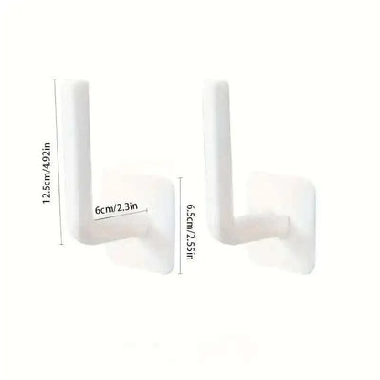 4-Pack: Adhesive Toilet Paper Holder, Wall Mount, White & Black Cartsfy Inc.