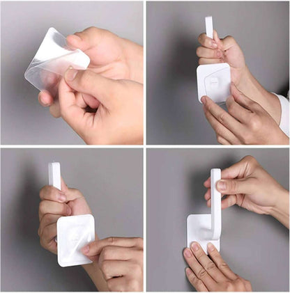 4-Pack: Adhesive Toilet Paper Holder, Wall Mount, White & Black Cartsfy Inc.