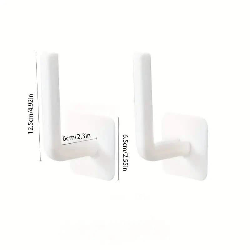 4 - Pack: Adhesive Toilet Paper Holder, Wall Mount, White & Black - Cartsfy Inc.