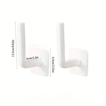 4 - Pack: Adhesive Toilet Paper Holder, Wall Mount, White & Black - Cartsfy Inc.