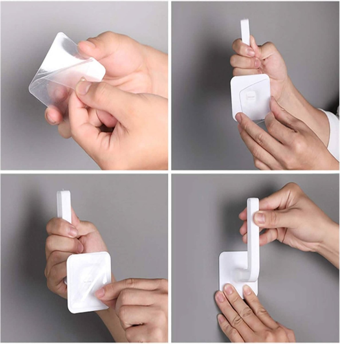 4 - Pack: Adhesive Toilet Paper Holder, Wall Mount, White & Black - Cartsfy Inc.