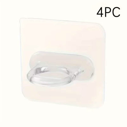 Clear adhesive utility hook in a blister pack labeled 4PC