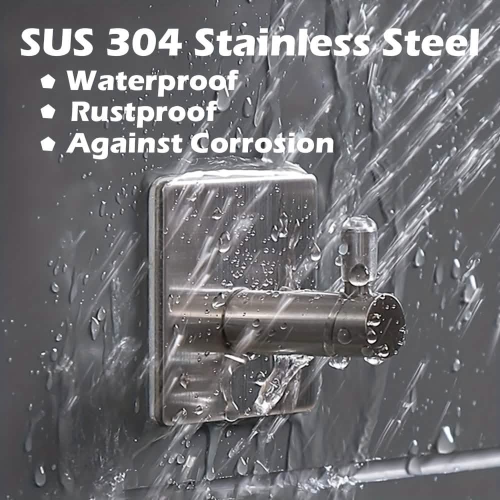 4-Pack Heavy Duty Stick Hooks – Stainless Steel, Waterproof, Wall Mount Cartsfy Inc.