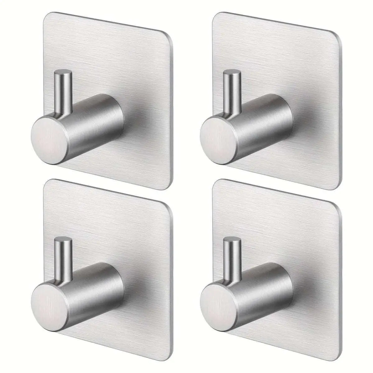 4-Pack Heavy Duty Stick Hooks – Stainless Steel, Waterproof, Wall Mount Cartsfy Inc.