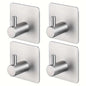 4-Pack Heavy Duty Stick Hooks – Stainless Steel, Waterproof, Wall Mount Cartsfy Inc.