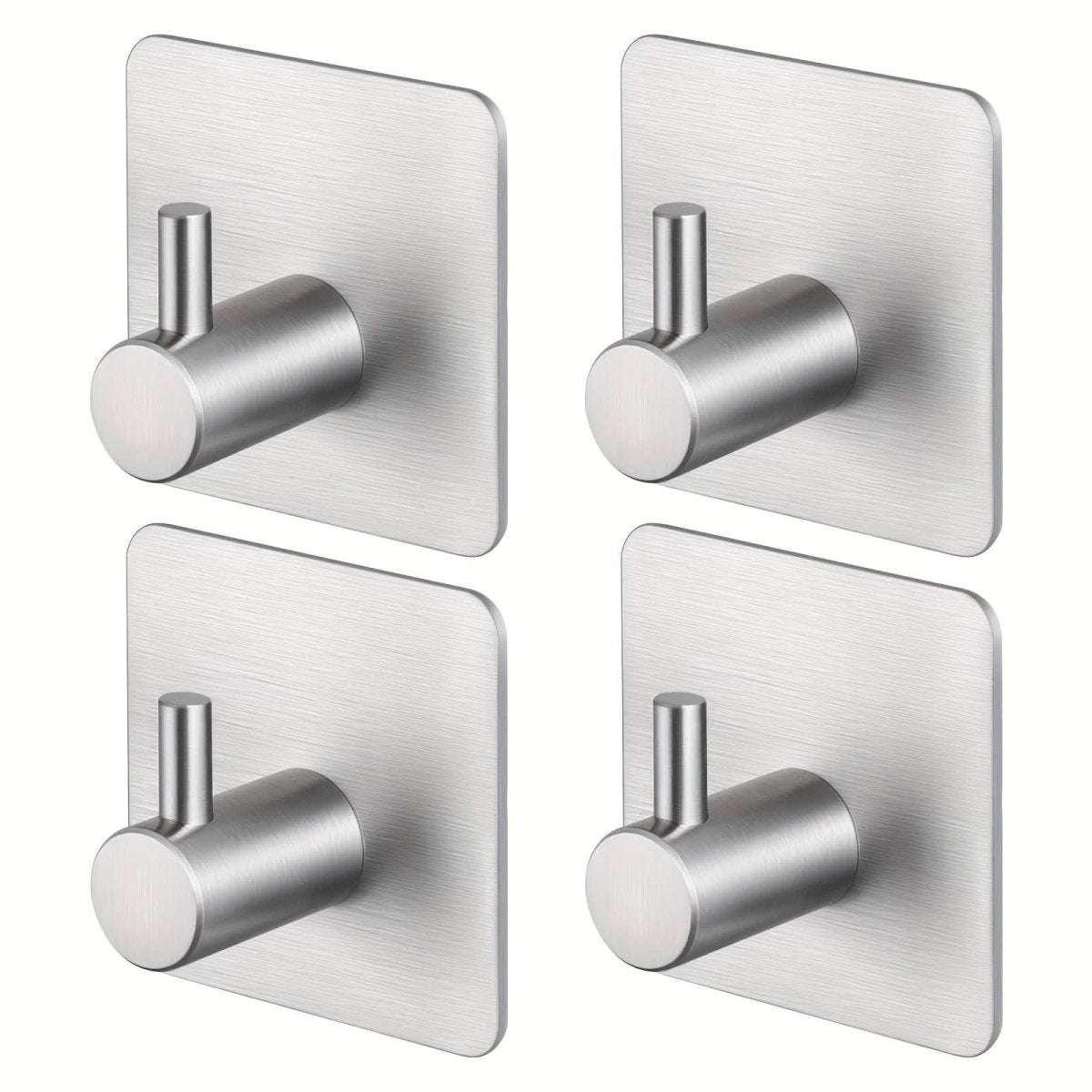 4-Pack Heavy Duty Stick Hooks – Stainless Steel, Waterproof, Wall Mount Cartsfy Inc.