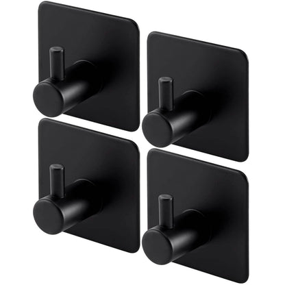 4 - Pack Heavy Duty Stick Hooks – Stainless Steel, Waterproof, Wall Mount - Cartsfy Inc.