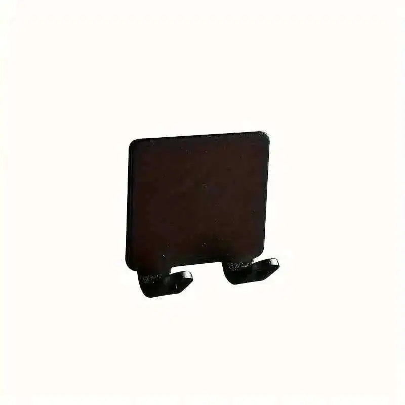 Black wall razor holder hook with two-prong base