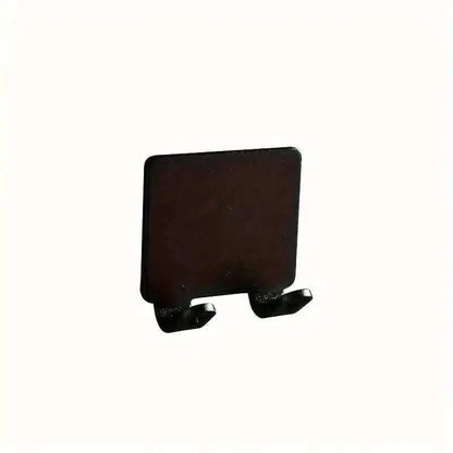 Black wall razor holder hook with two-prong base
