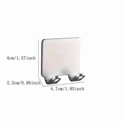 Dimensions: black adhesive razor holder, 4.7 in x 2.2 in