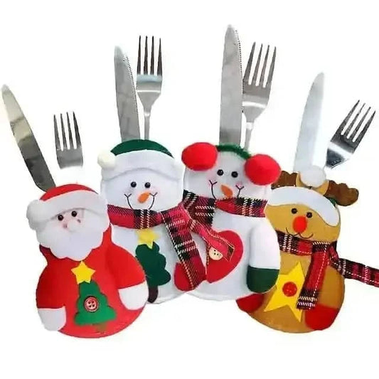 4-Piece: Holiday Tableware Sets Christmas Knife And Fork Bags Cartsfy Inc.