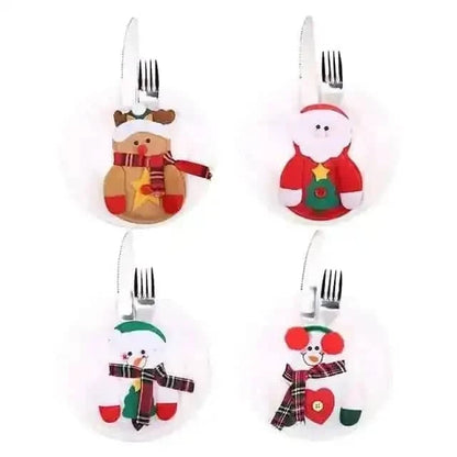 4-Piece: Holiday Tableware Sets Christmas Knife And Fork Bags Cartsfy Inc.