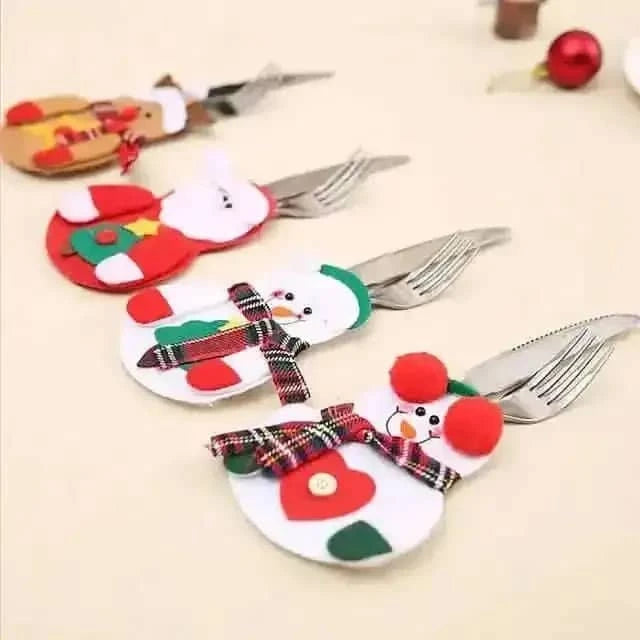 4-Piece: Holiday Tableware Sets Christmas Knife And Fork Bags Cartsfy Inc.