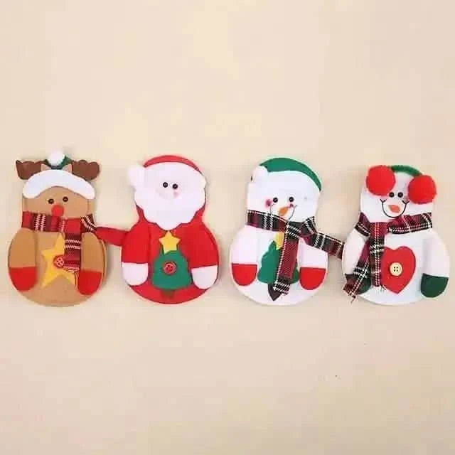4-Piece: Holiday Tableware Sets Christmas Knife And Fork Bags Cartsfy Inc.
