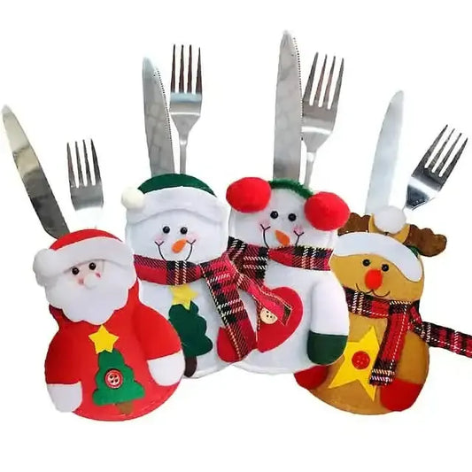 4-Piece: Holiday Tableware Sets Christmas Knife And Fork Bags DailySale Default Title Default Title-