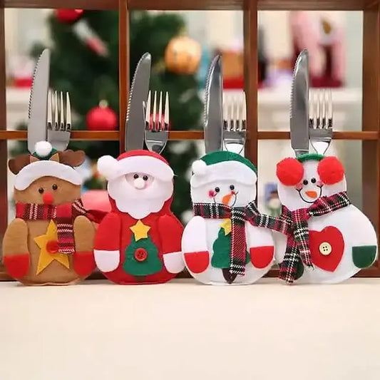 4-Piece: Holiday Tableware Sets Christmas Knife And Fork Bags DailySale Default Title Default Title-