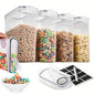 4 - Piece Set: Airtight Cereal Storage Containers with Pour Spouts & Measuring Cup – 4L Kitchen Pantry Organizer - Cartsfy Inc.
