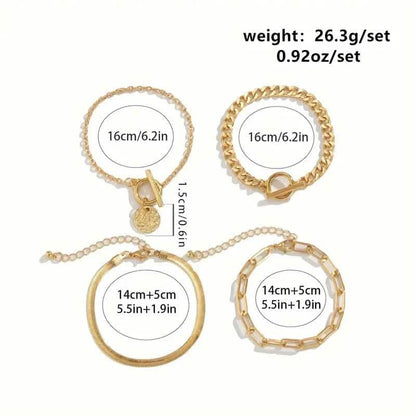 4-Piece Set: Women's Simple Fashion Bracelets Cartsfy Inc.