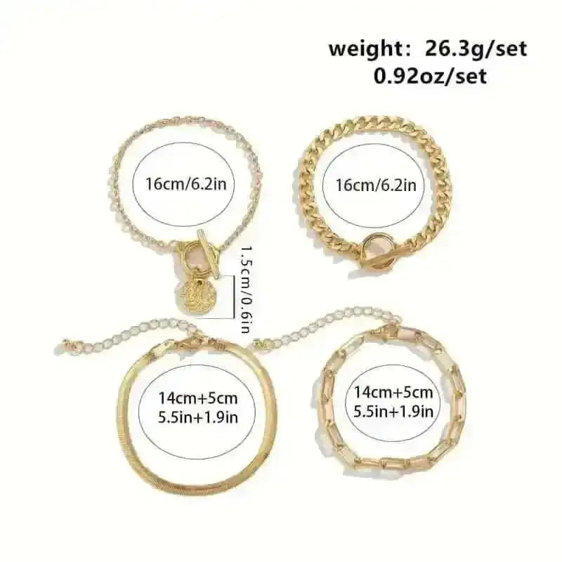 4-Piece Set: Women's Simple Fashion Bracelets Cartsfy Inc.