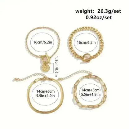 4-Piece Set: Women's Simple Fashion Bracelets Cartsfy Inc.