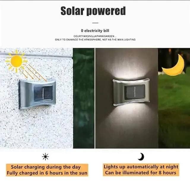 4-Piece: Solar Outdoor 6 LED Waterproof Wall Lights DailySale Warm White White Warm White-White-