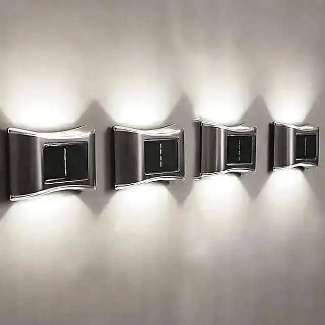 4-Piece: Solar Outdoor 6 LED Waterproof Wall Lights DailySale Warm White White Warm White-White-