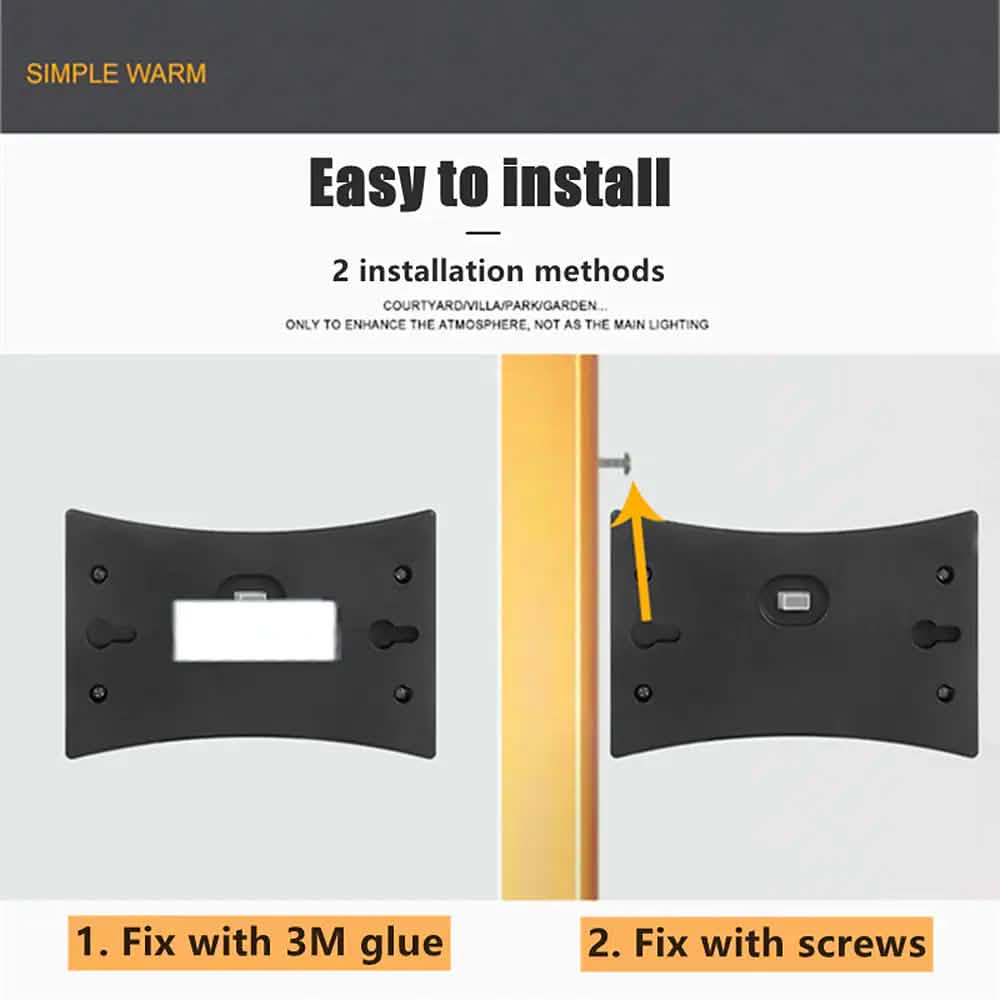 4 - Piece: Solar Outdoor 6 LED Waterproof Wall Lights - Cartsfy Inc.