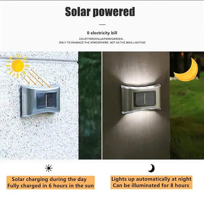 4 - Piece: Solar Outdoor 6 LED Waterproof Wall Lights - Cartsfy Inc.