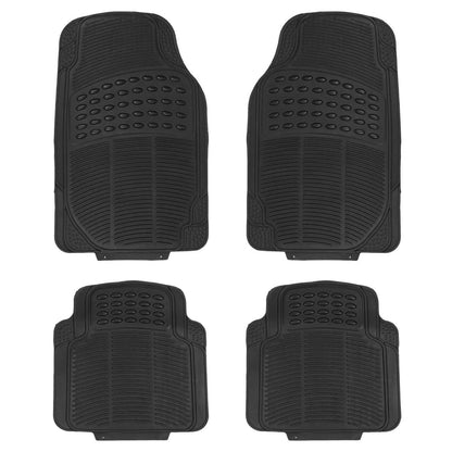 4 - Pieces: Heavy Duty PVC Rubber Automotive Floor Mats with Trimmable Design - Cartsfy Inc.