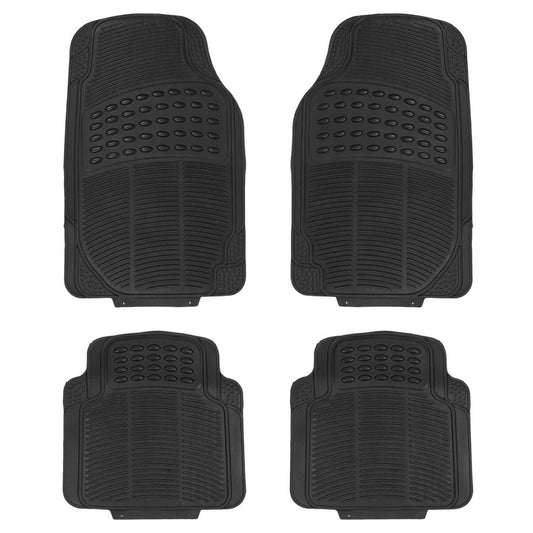 4 - Pieces: Heavy Duty PVC Rubber Automotive Floor Mats with Trimmable Design - Cartsfy Inc.