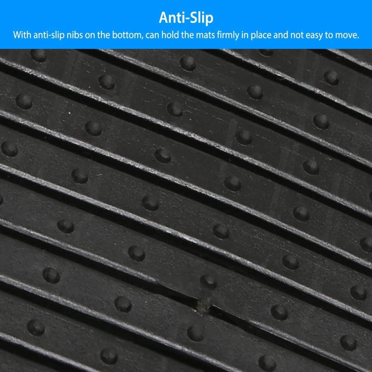 4 - Pieces: Heavy Duty PVC Rubber Automotive Floor Mats with Trimmable Design - Cartsfy Inc.