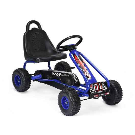 4 Wheel Pedal Powered Ride On with Adjustable Seat-Blue VYSN Default Title Default Title-