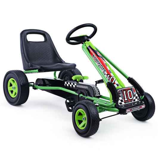 4 Wheels Kids Ride On Pedal Powered Bike Go Kart Racer Car Outdoor Play Toy-Green Cartsfy Inc.