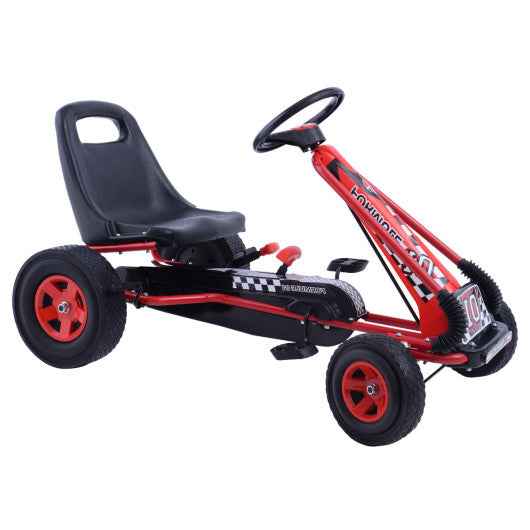 4 Wheels Kids Ride On Pedal Powered Bike Go Kart Racer Car Outdoor Play Toy-Red Cartsfy Inc.