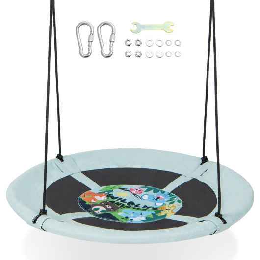 40 Inches Saucer Tree Swing with Adjustable Hanging Ropes and 900D Oxford Fabric-Forest Cartsfy Inc.