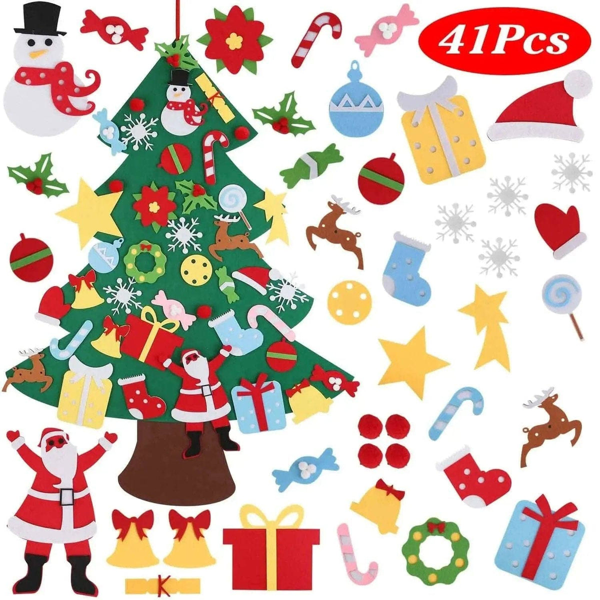 41-Piece: DIY Felt Christmas Tree Detachable Ornaments for Kids DailySale Default Title Default Title-