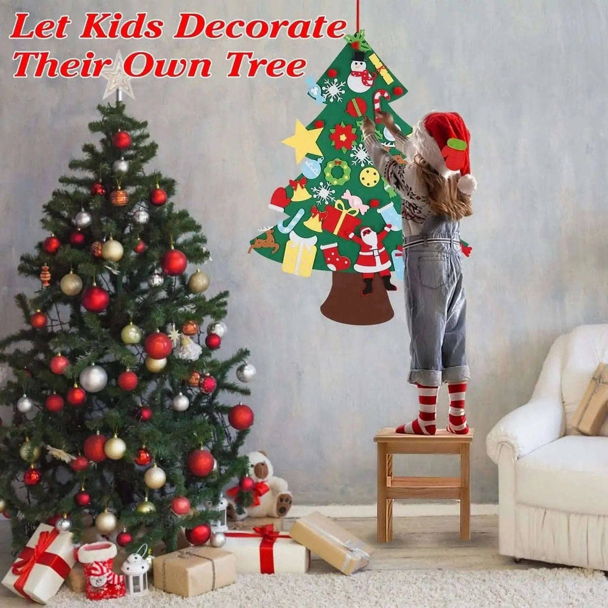 41-Piece: DIY Felt Christmas Tree Detachable Ornaments for Kids DailySale Default Title Default Title-